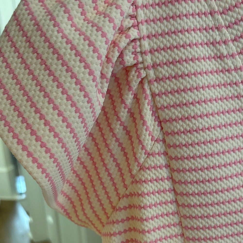 Entro Pink and Cream Striped V-Neck Top - Picture 7 of 8